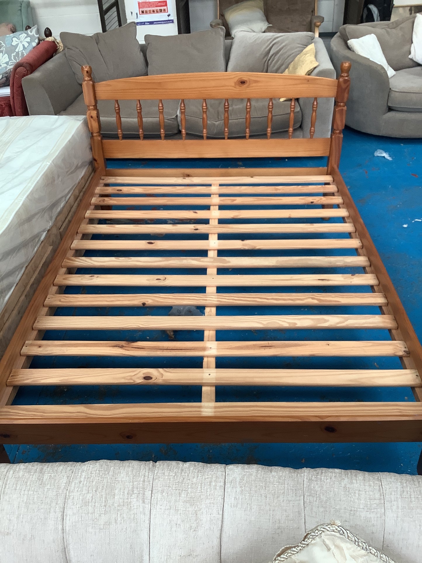 Pine double bed frame