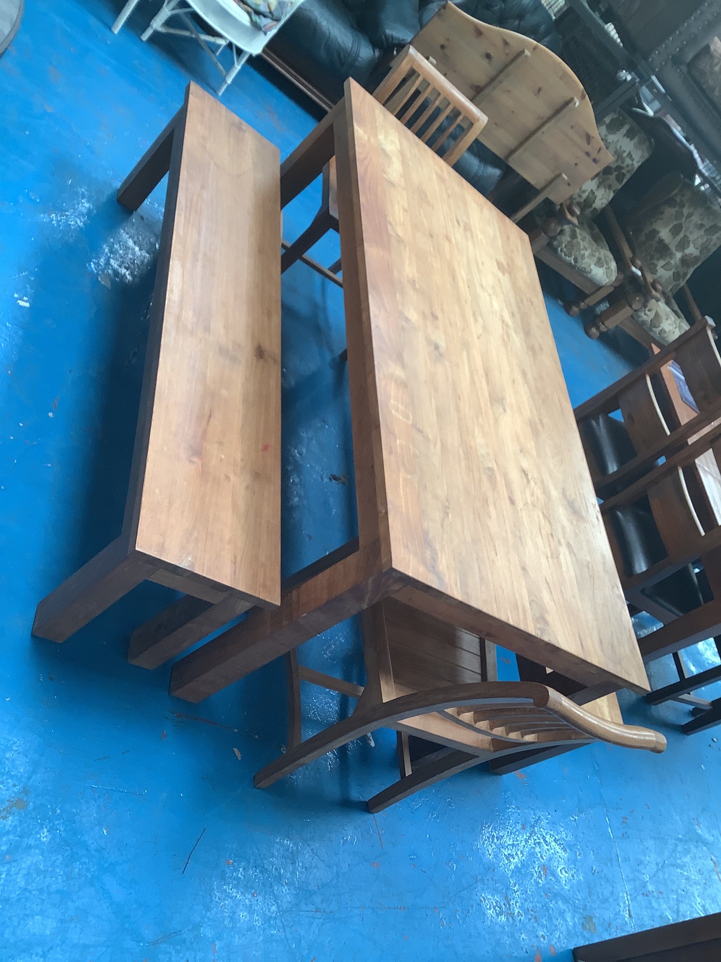Dining table , 2 benches and 2 chairs