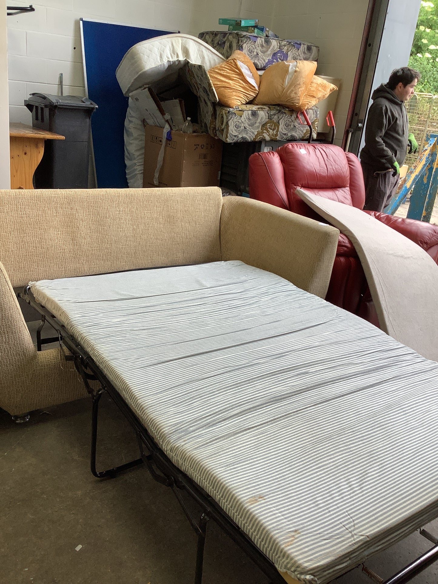 2 seater sofa bed and 2 swivel chairs