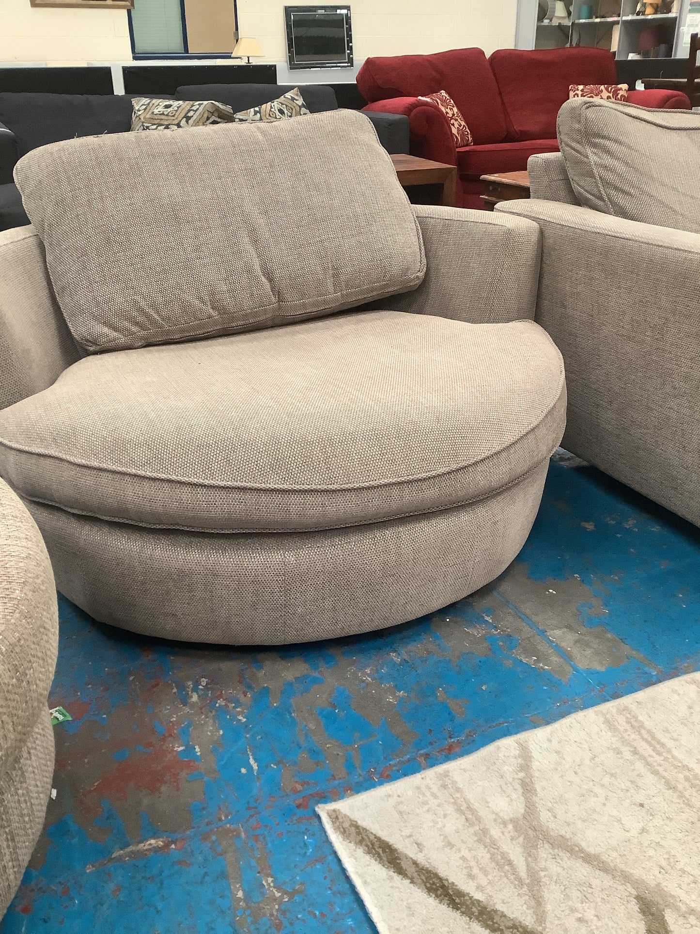2 seater sofa and swivel chair
