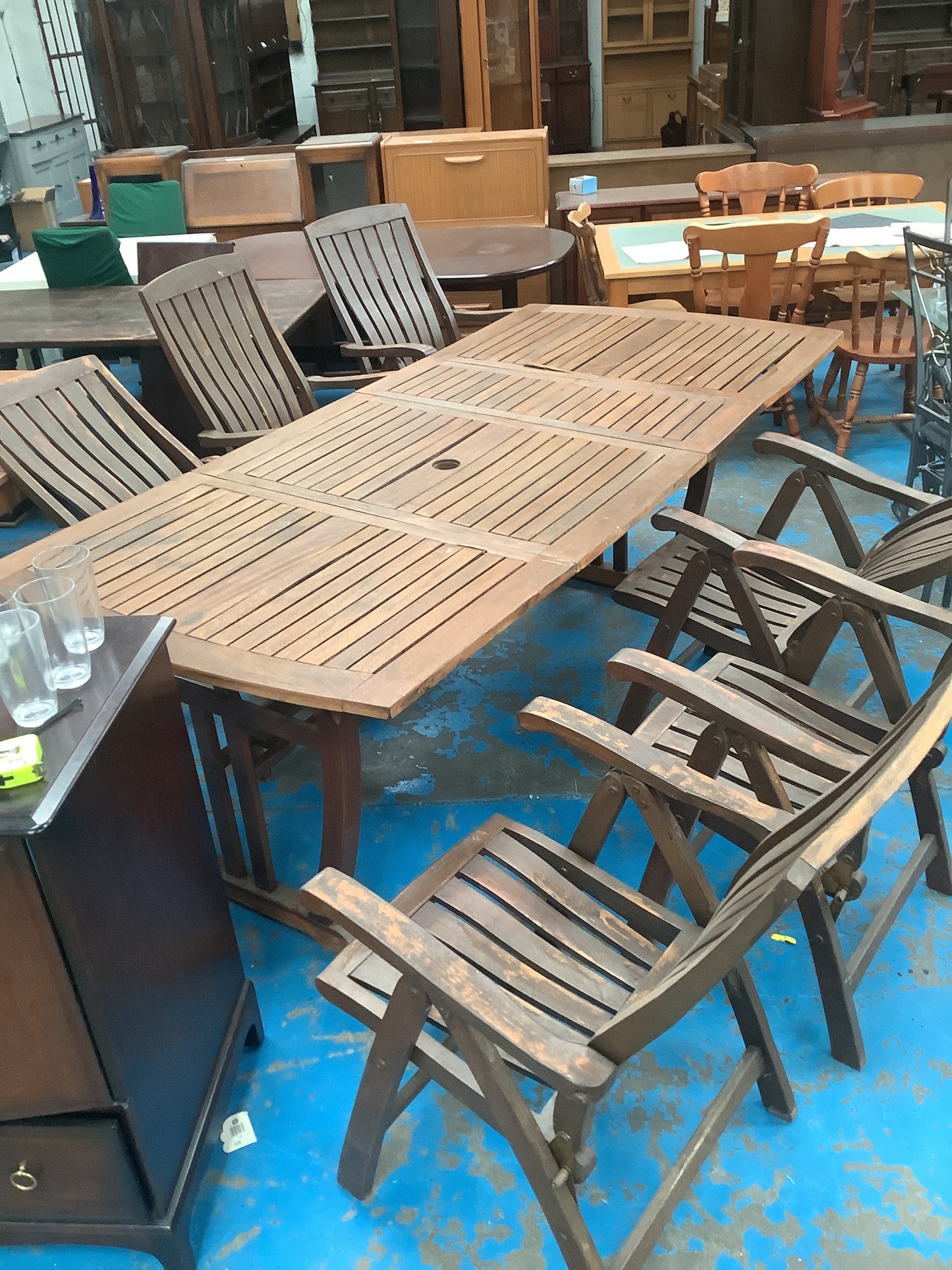 Large garden table and chairs