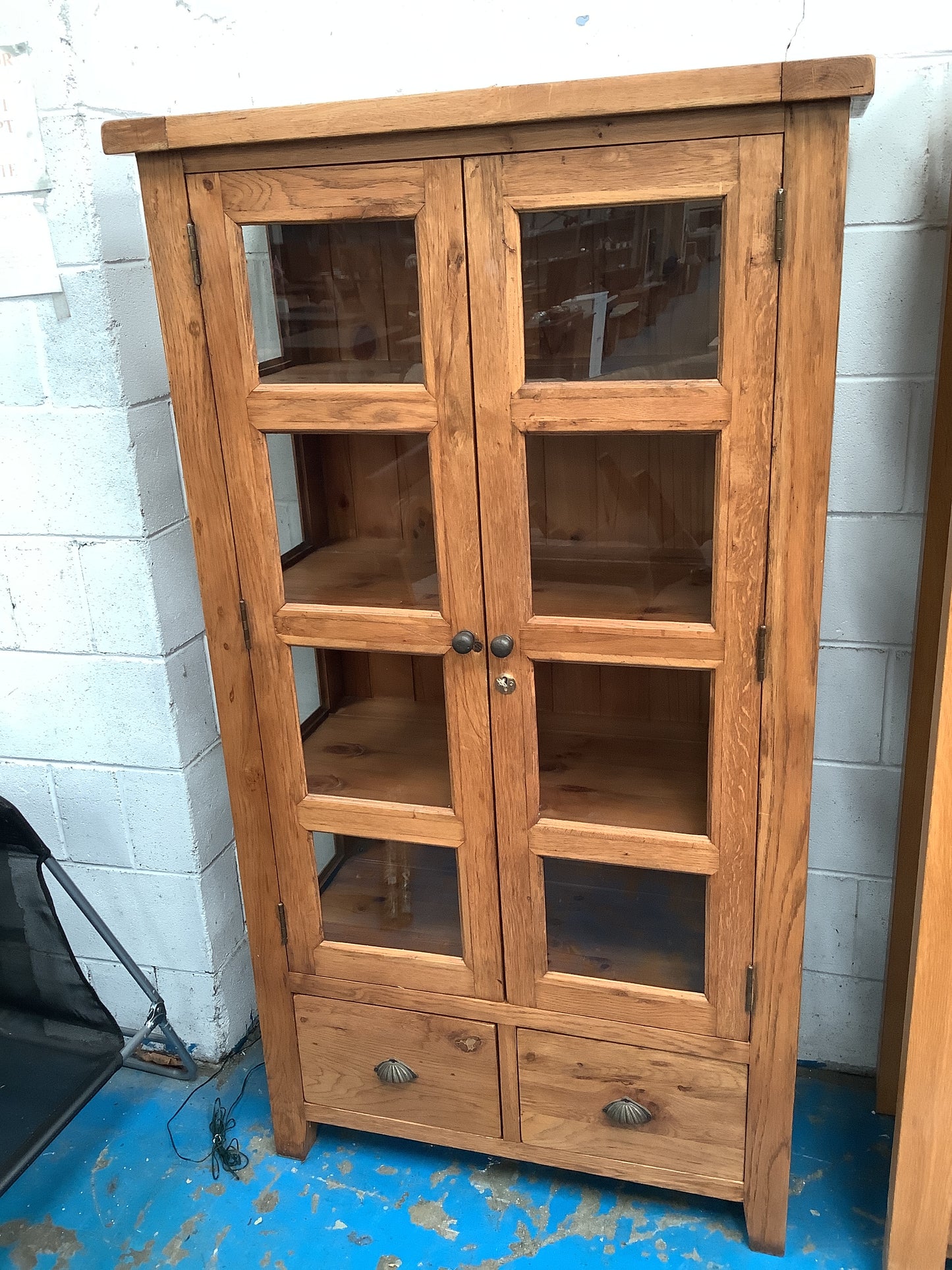 Oak display cabinet