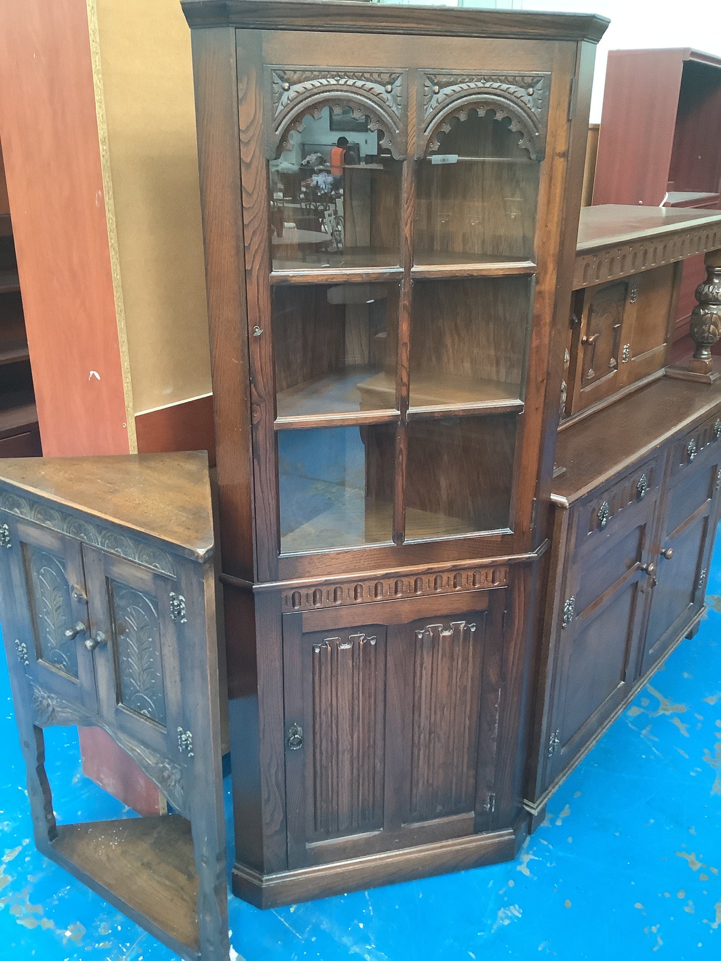Oak Old Charm Corner Cabinet