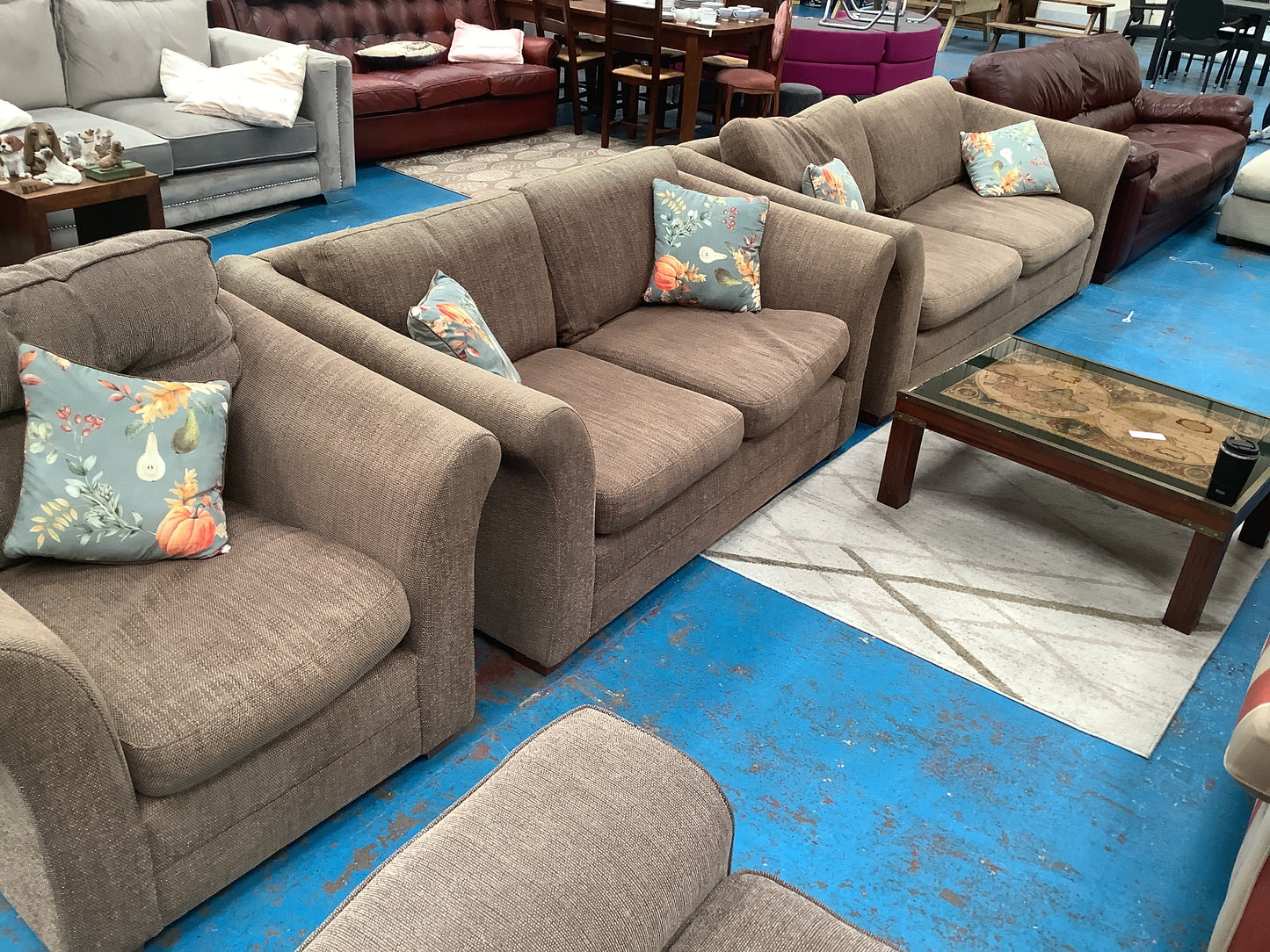 3 seater, 2 seater and armchair