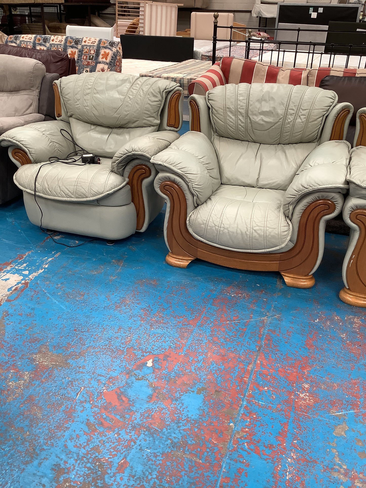 3 seater sofa with matching armchair and recliner armchair