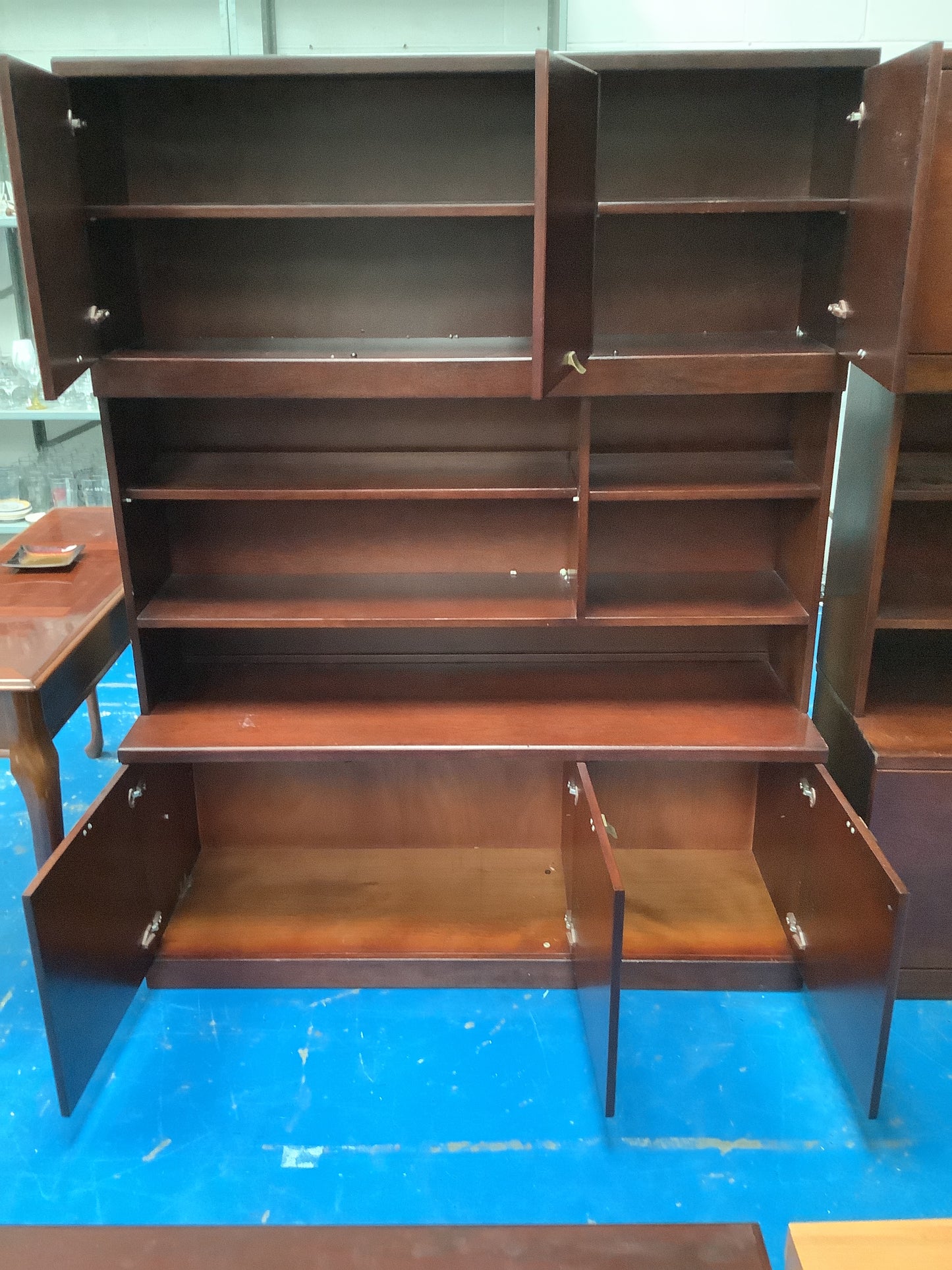 Dark wood wall unit