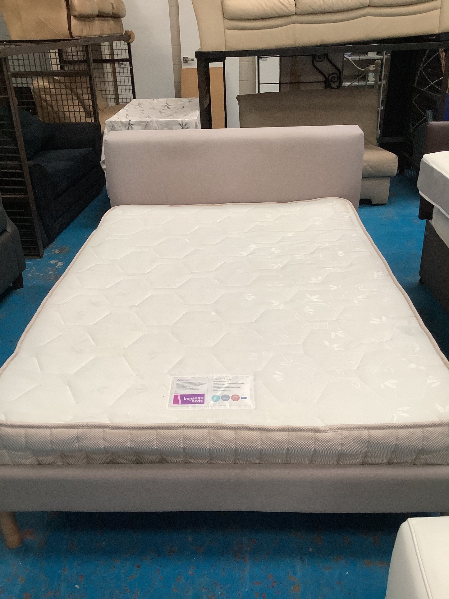 Double bed frame and mattress