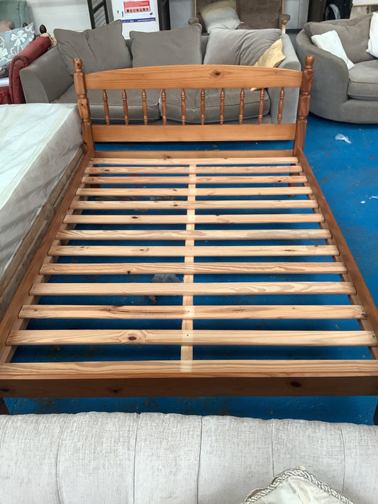 Pine double bed frame