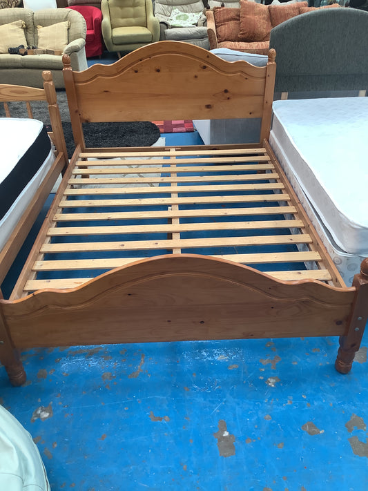 Pine double bed frame