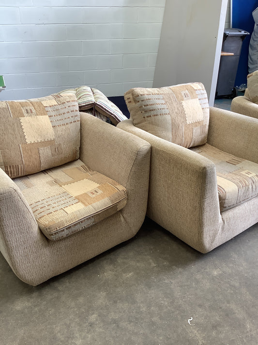 2 seater sofa bed and 2 swivel chairs