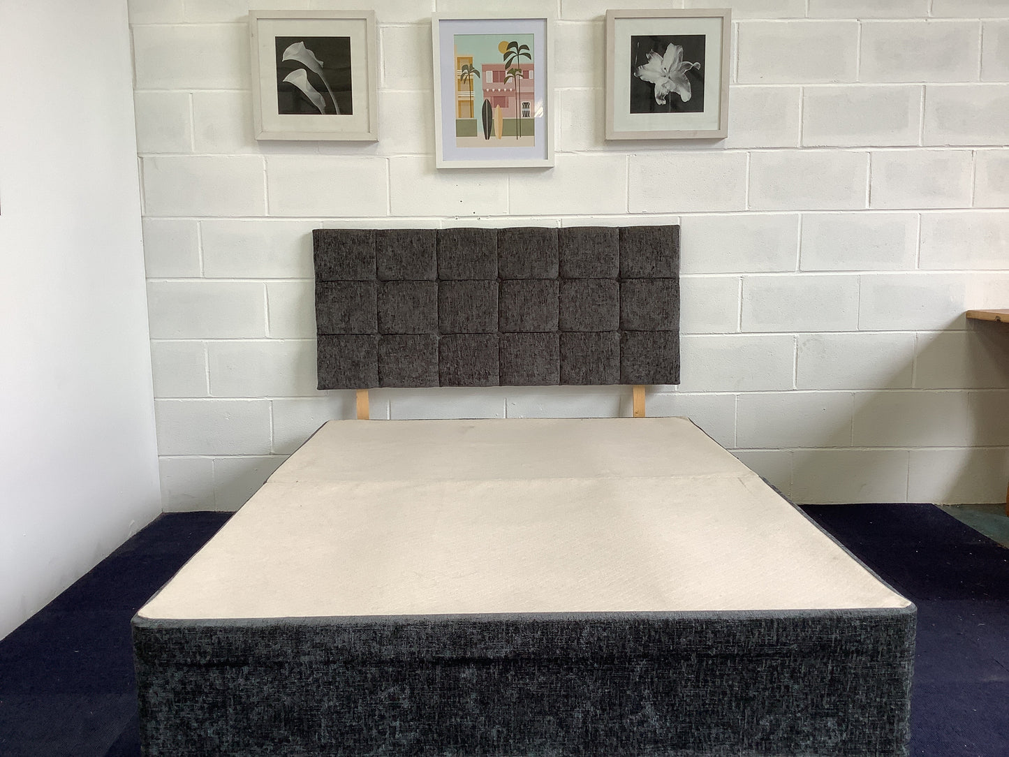 Double bed base and headboard