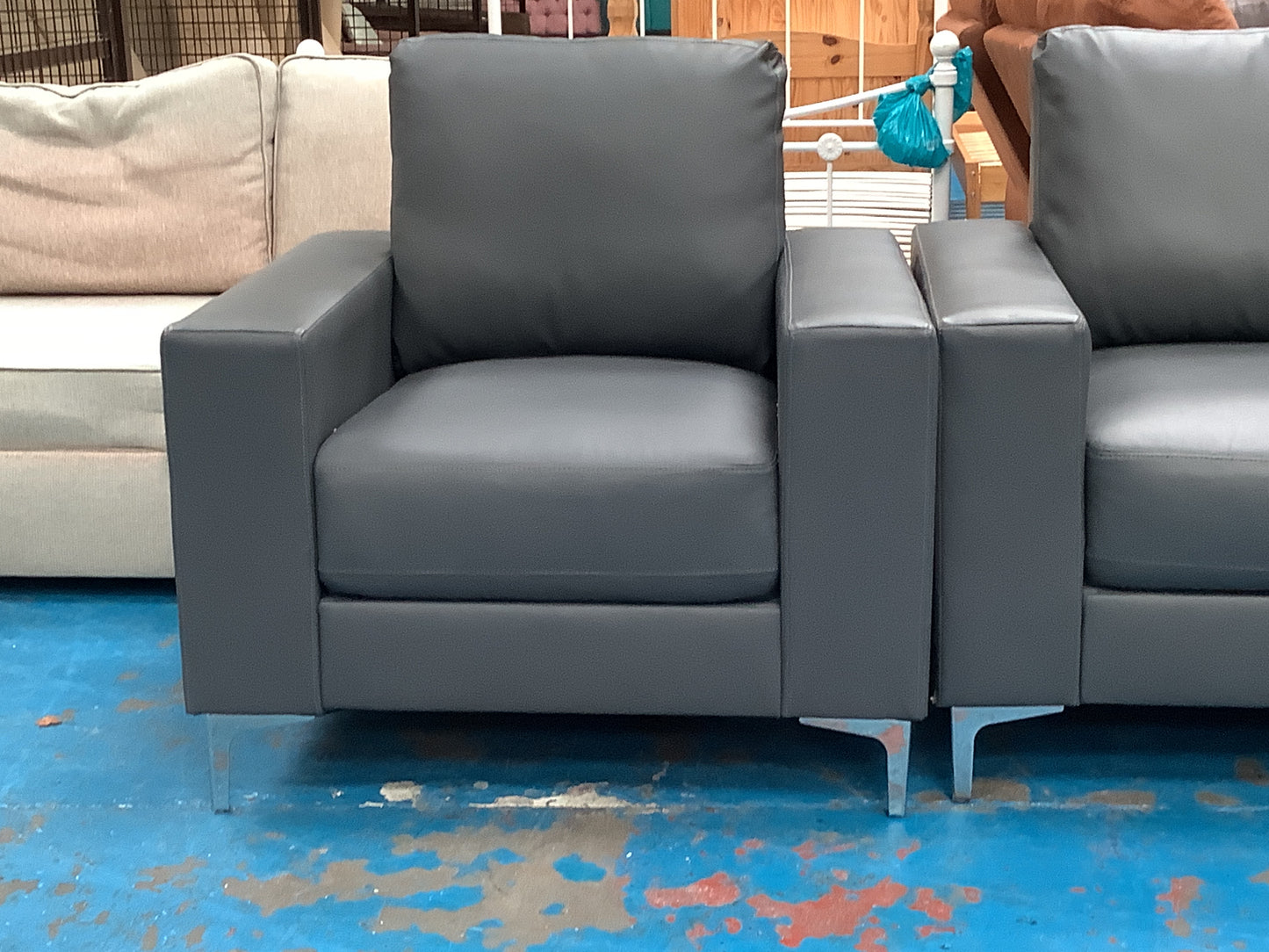 2 seater and armchair