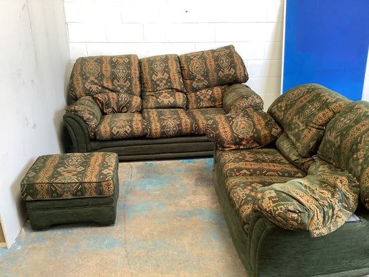 3 seater and poufee