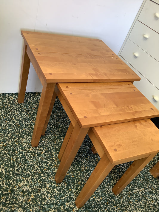 Oak nest of tables