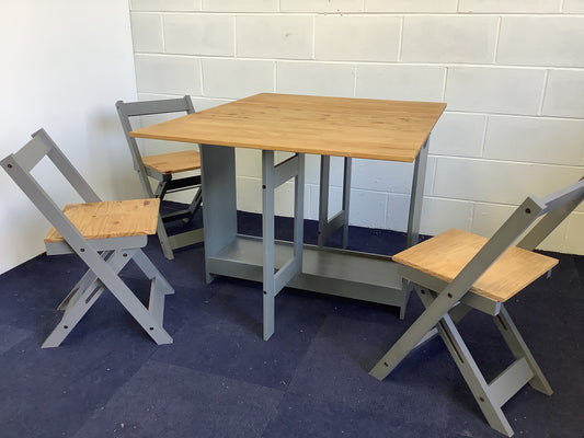 Folding kitchen table and 3 chairs