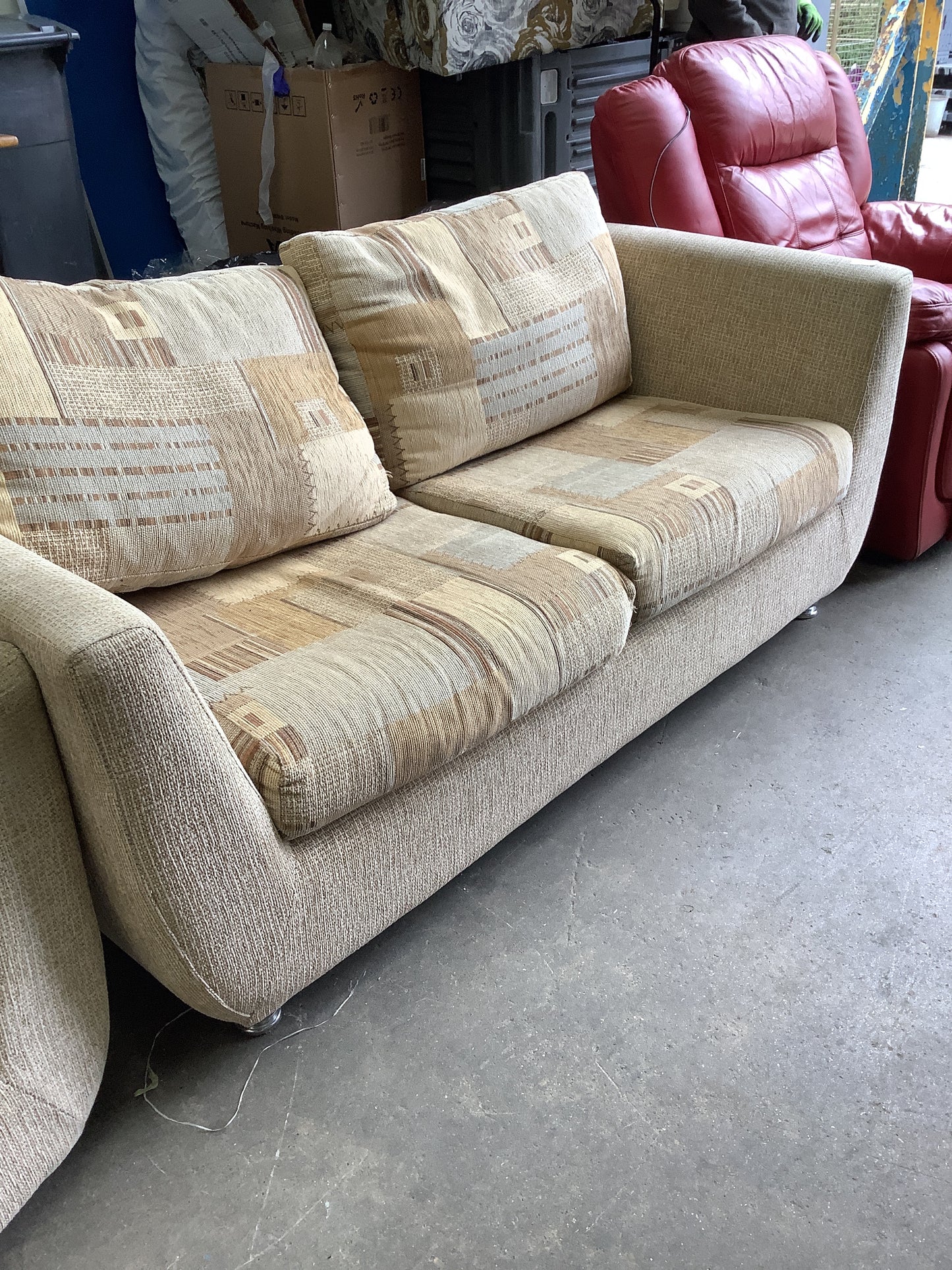 2 seater sofa bed and 2 swivel chairs