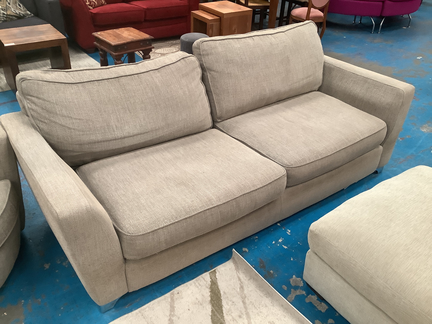 2 seater sofa and swivel chair