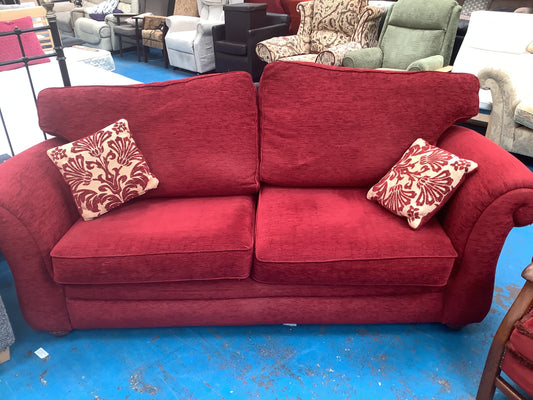 Red 3 seater and 2 seater sofa