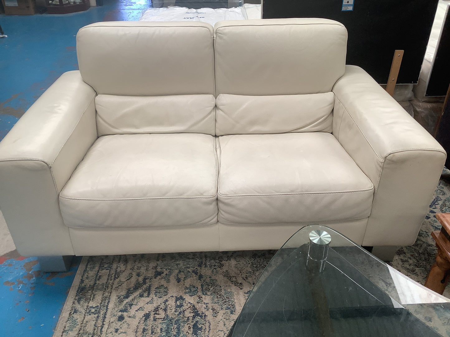 Leather 2 seater sofa
