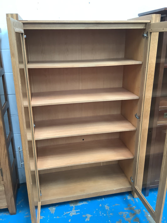 Large oak shelving unit.