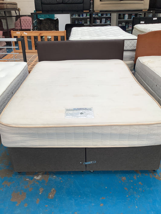 Double base, mattress and headboard