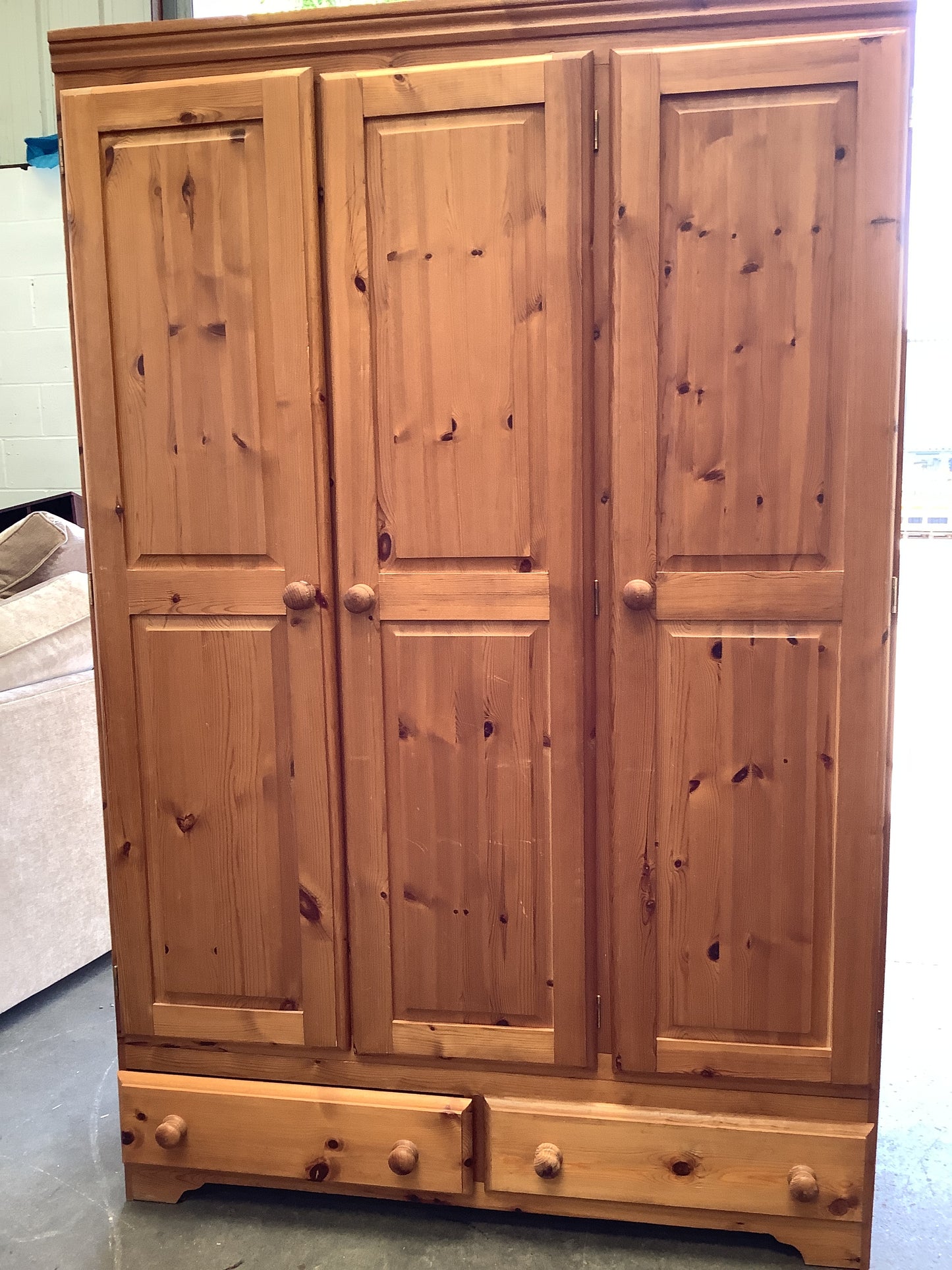 Triple pine wardrobe