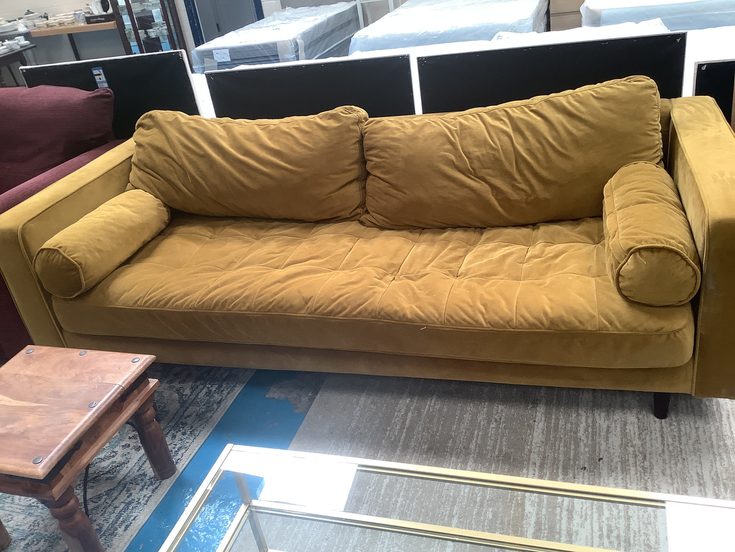 Mustard 3 seater sofa