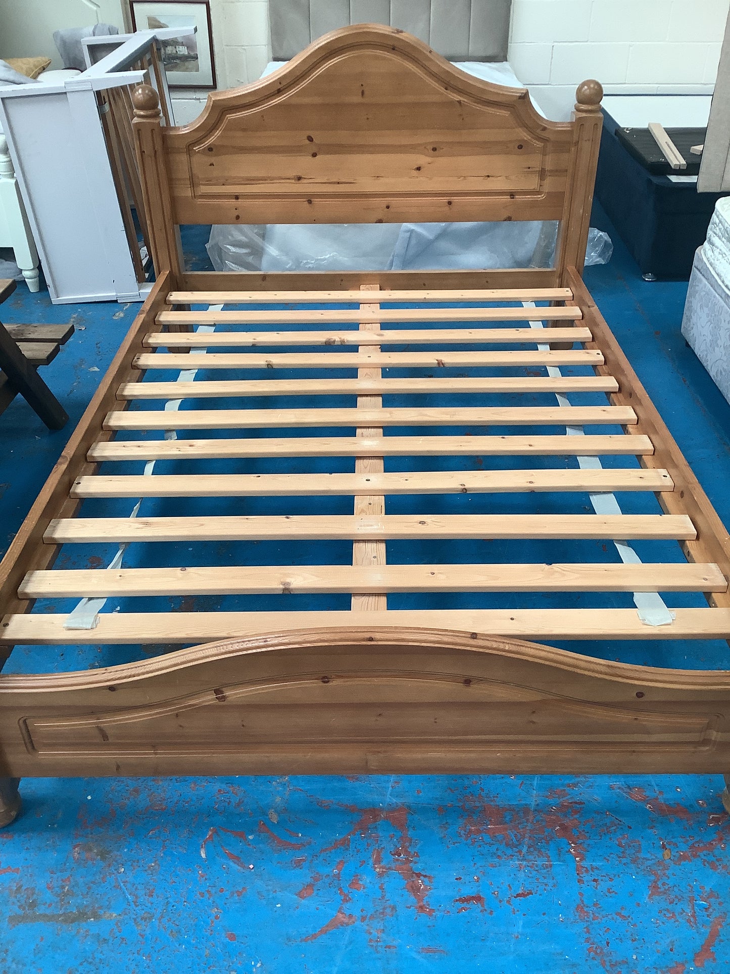 Pine double bed frame