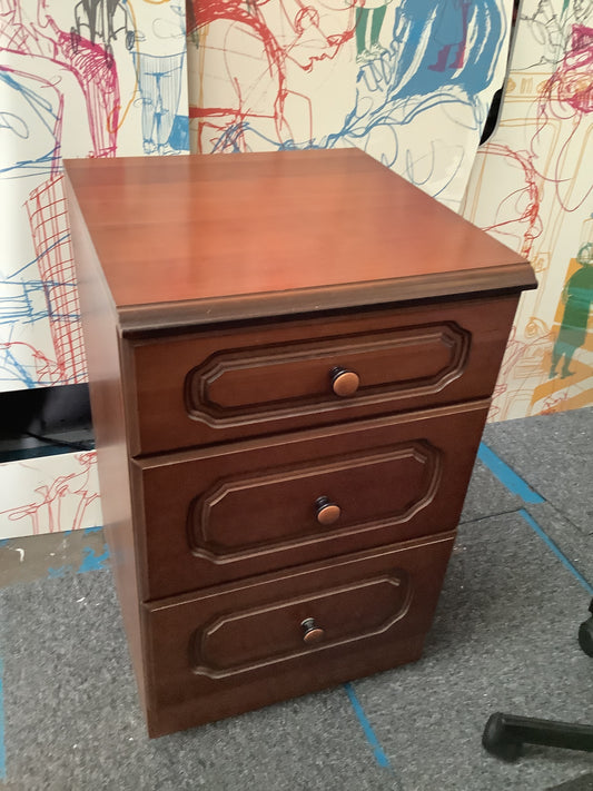 Cherry Wood 3 Drawer Bedside Chest