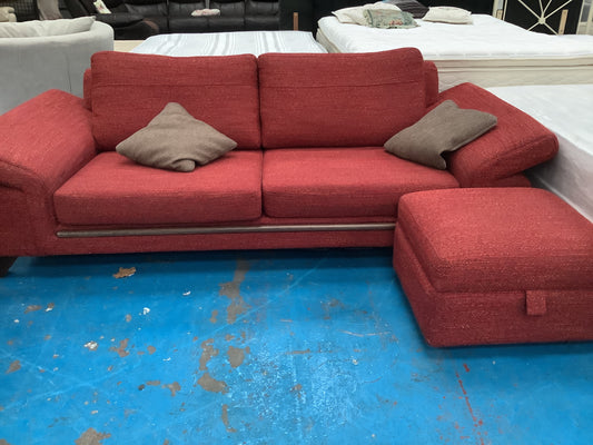 2 seater, armchair and poufee