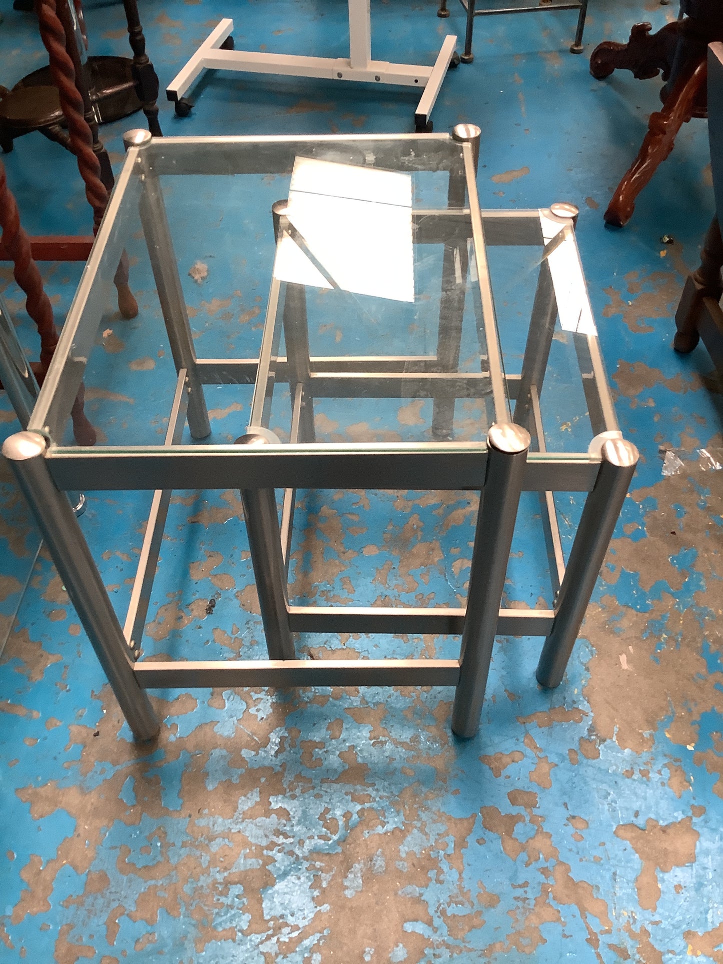 Glass nest of tables